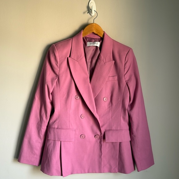 Derek Lam 10 Crosby Sandra Double Breasted Blazer in Mauve  Small - Picture 2 of 13